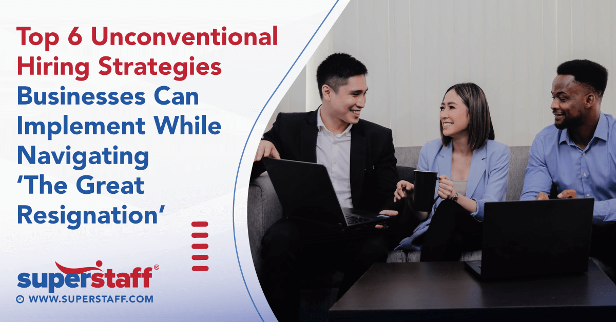 6 Hiring Strategies Amid Great Resignation featured Top 6 Unconventional Hiring Strategies Banner