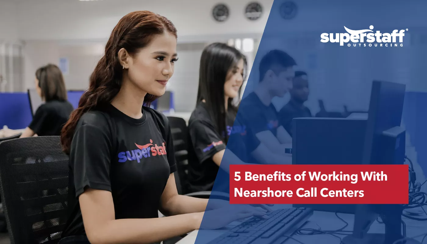 Nearshoring call center Customer support agents are working inside a nearshore call center.