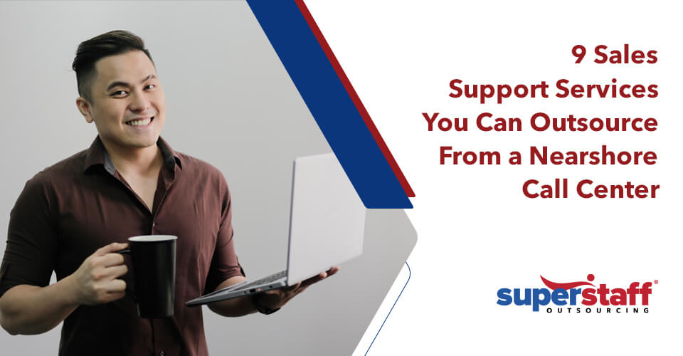 9_Sales_Support_Services A SuperStaff sales support agent for nearshore solutions smiles at the camera.