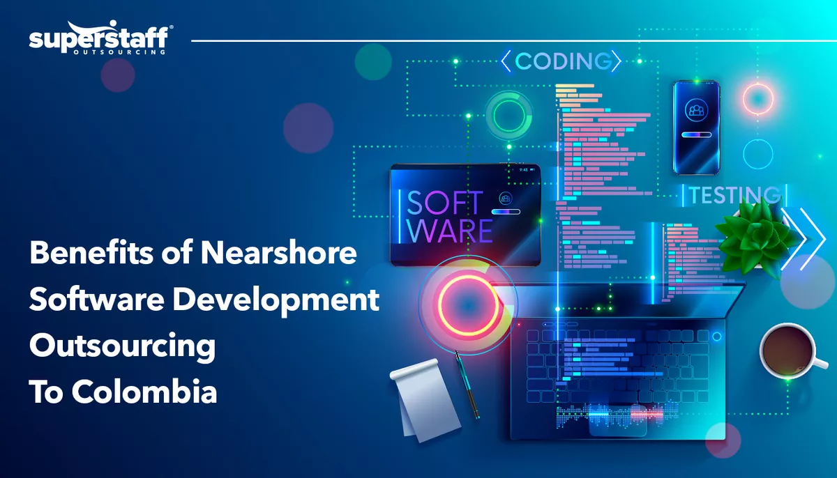 Featured-Image An image shows different aspects of Nearshore Software Development Outsourcing.