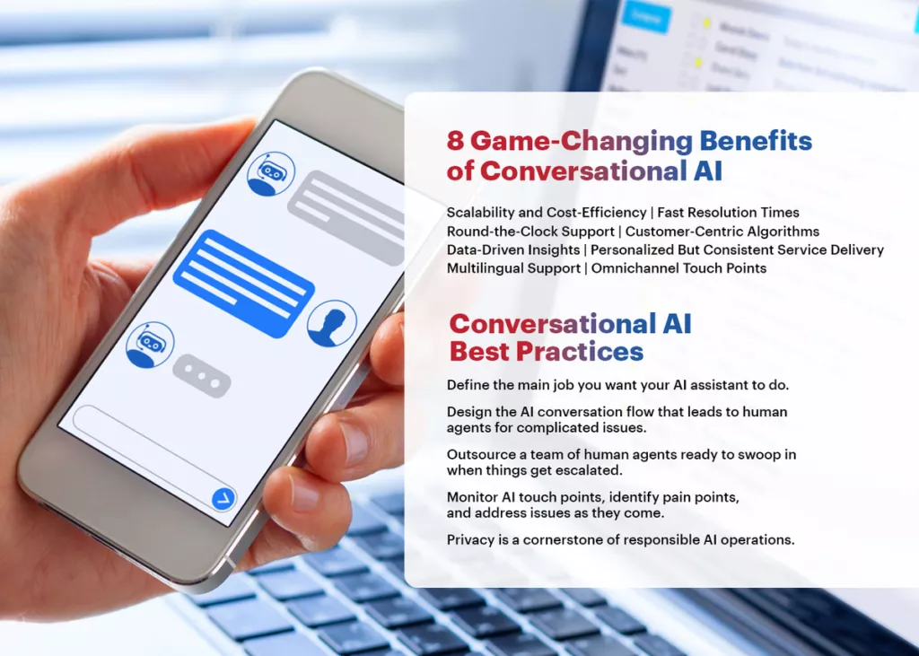 8-Game-Changing-Benefits-of-Conversational-AI An image shows list of conversational AI benefits.