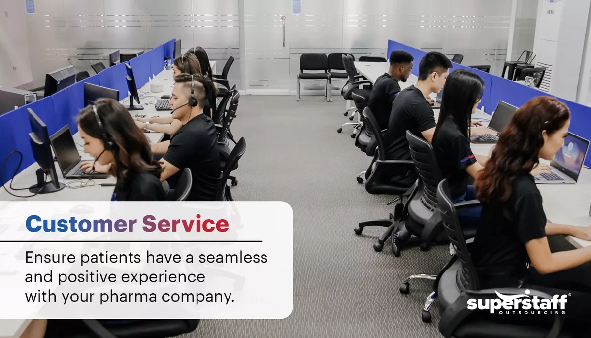 Customer-Service SuperStaff customer service agents work on outsourced pharma non-clinical functions.