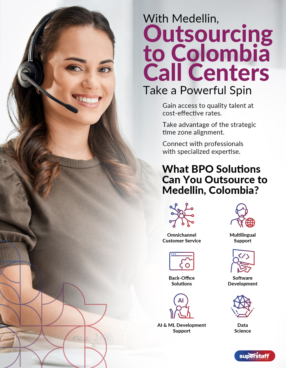 Ring-Ring-Mini-Info-2_V2 A mini infographic shows benefits of outsourcing to call centers in Medellin, Colombia.