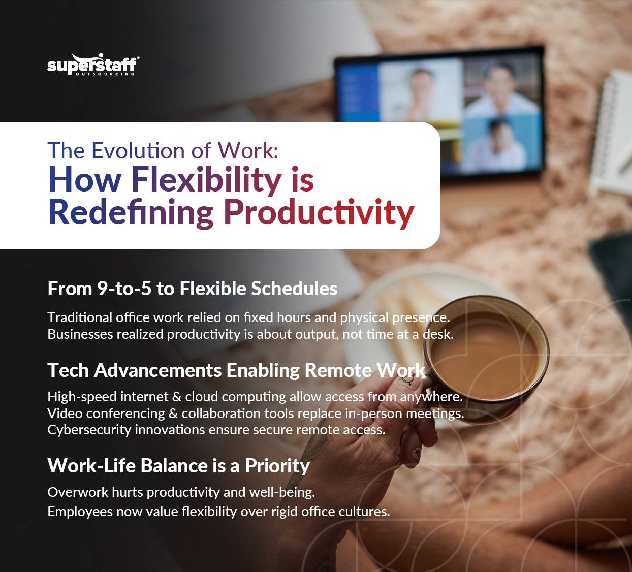 From-Office-to-Anywhere_Mini-Info-1 A mini infographic shows the evolution of work, focusing on the rise of work from home arrangements