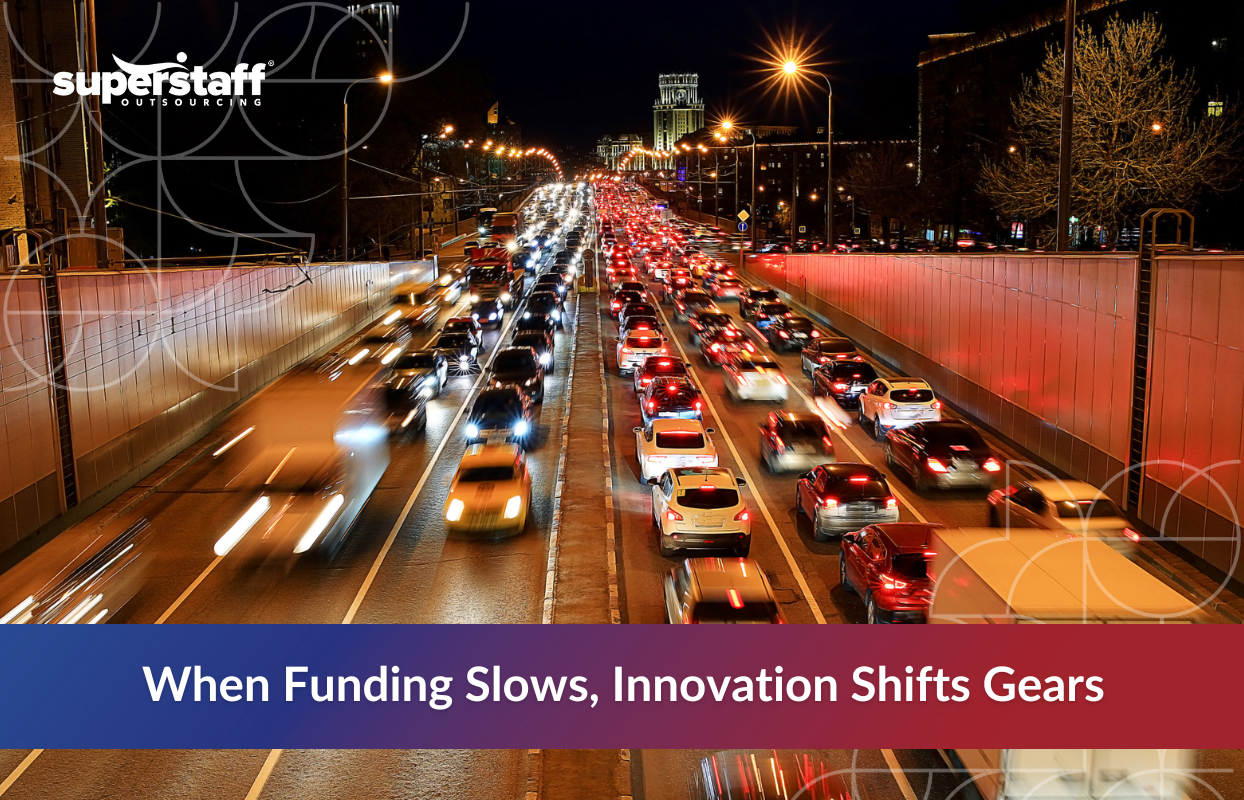 Future_of_Transportation_Featured Nighttime traffic on a busy city highway with blurred motion effects, symbolizing how the impact of funding cuts on transportation is driving innovation and operational shifts in 2025.