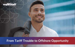 Employee in modern offshore staffing solutions center