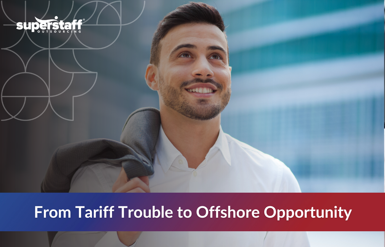 Employee in modern offshore staffing solutions center