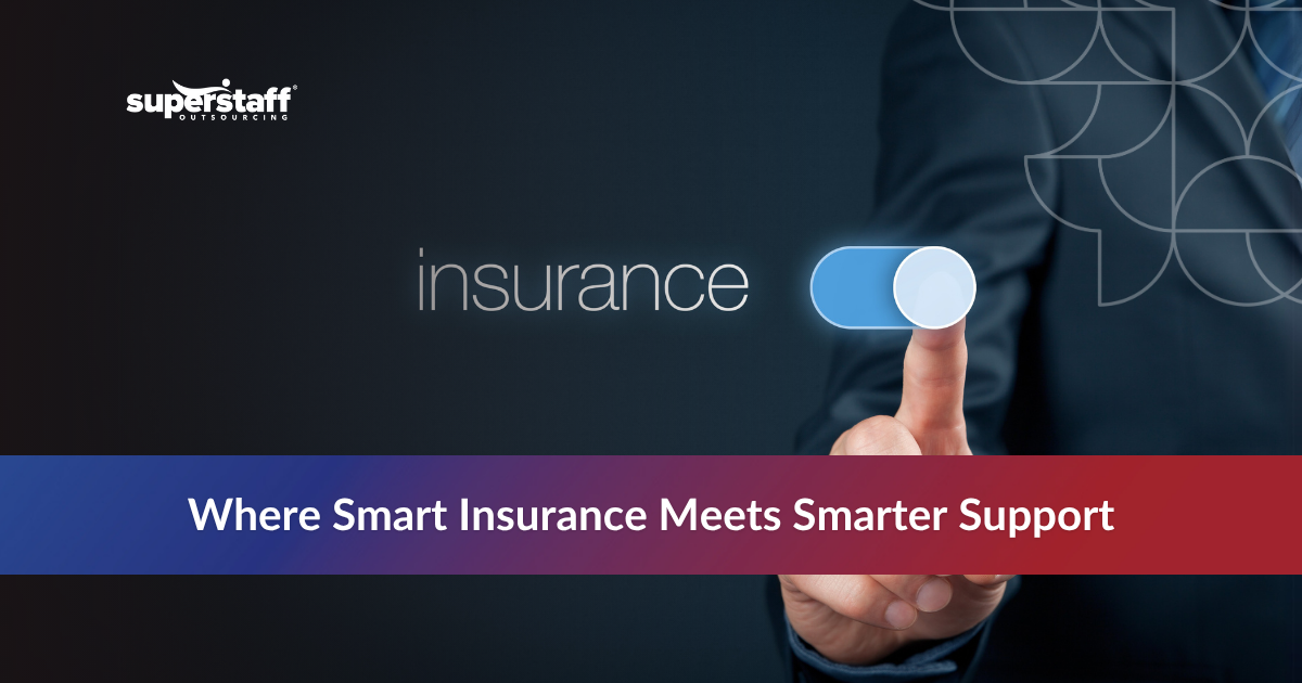 Insurance BPO Services_Featured Man turning on insurance icon with “Smarter Support” text