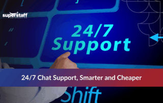 Featured image showing live chat outsourcing team working in a modern call center, representing cost-effective customer support in 2025.
