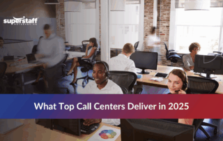 Office agents working in a modern BPO environment, representing the best call center outsourcing companies.