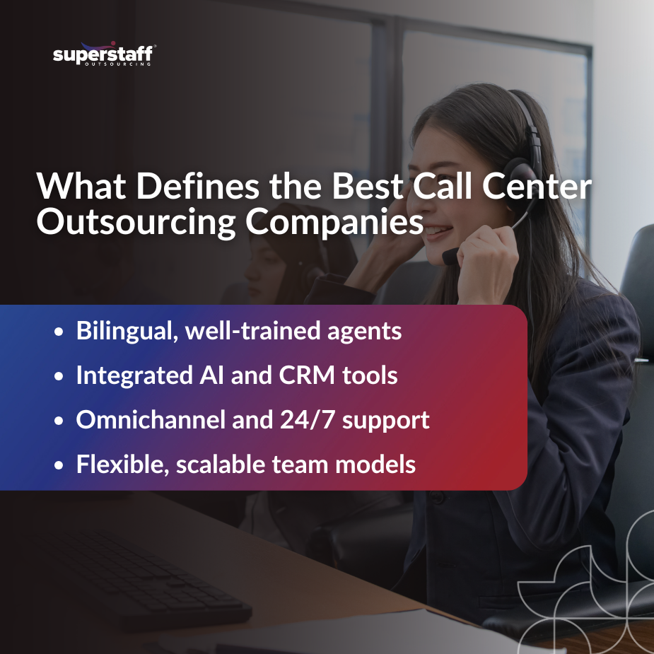 The Best Call Center Outsourcing_MI Mini infographic from the blog highlighting what defines the best call center outsourcing companies in 2025.