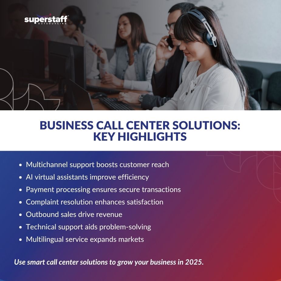 10 Call Center Services_MI Infographics about the key highlights on business call center solutions