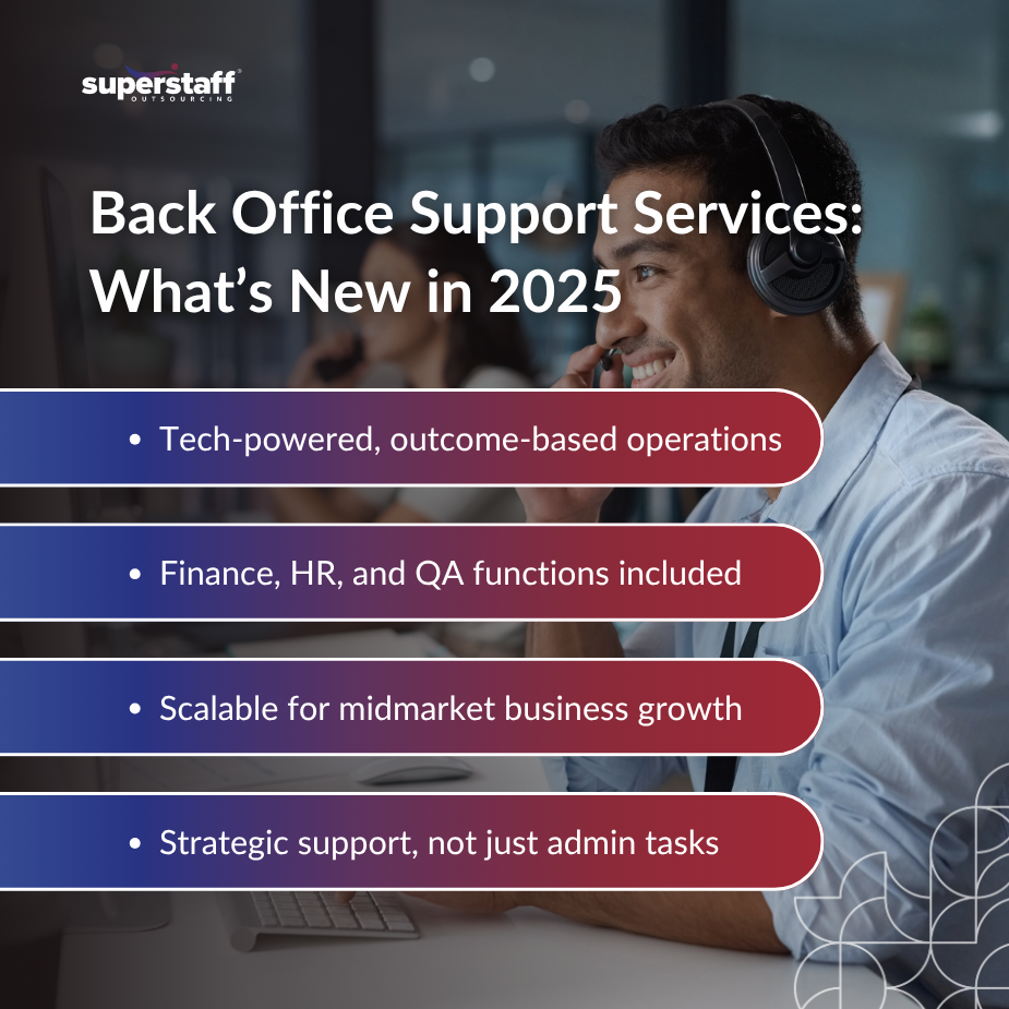 team providing back office support services for modern businesses