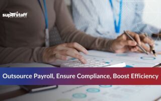 Business team reviewing payroll documents – payroll compliance outsourcing concept