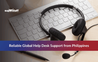 Headset resting on keyboard representing help desk services in the Philippines