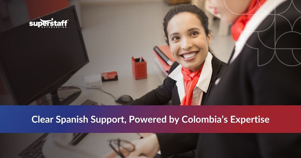Colombia’s Advantage in Spanish Answering_Featured Professional showcasing Colombia Spanish answering service benefits with bilingual agents and real-time support.