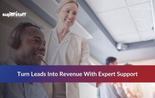 Team collaborating on outsourced sales support strategy to improve lead generation and conversions