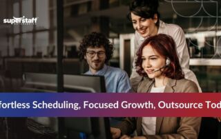 Tech support outsourcing BPO team collaborating