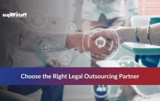 Overview of essential factors for choosing legal process outsourcing providers, featuring legal expertise and security.