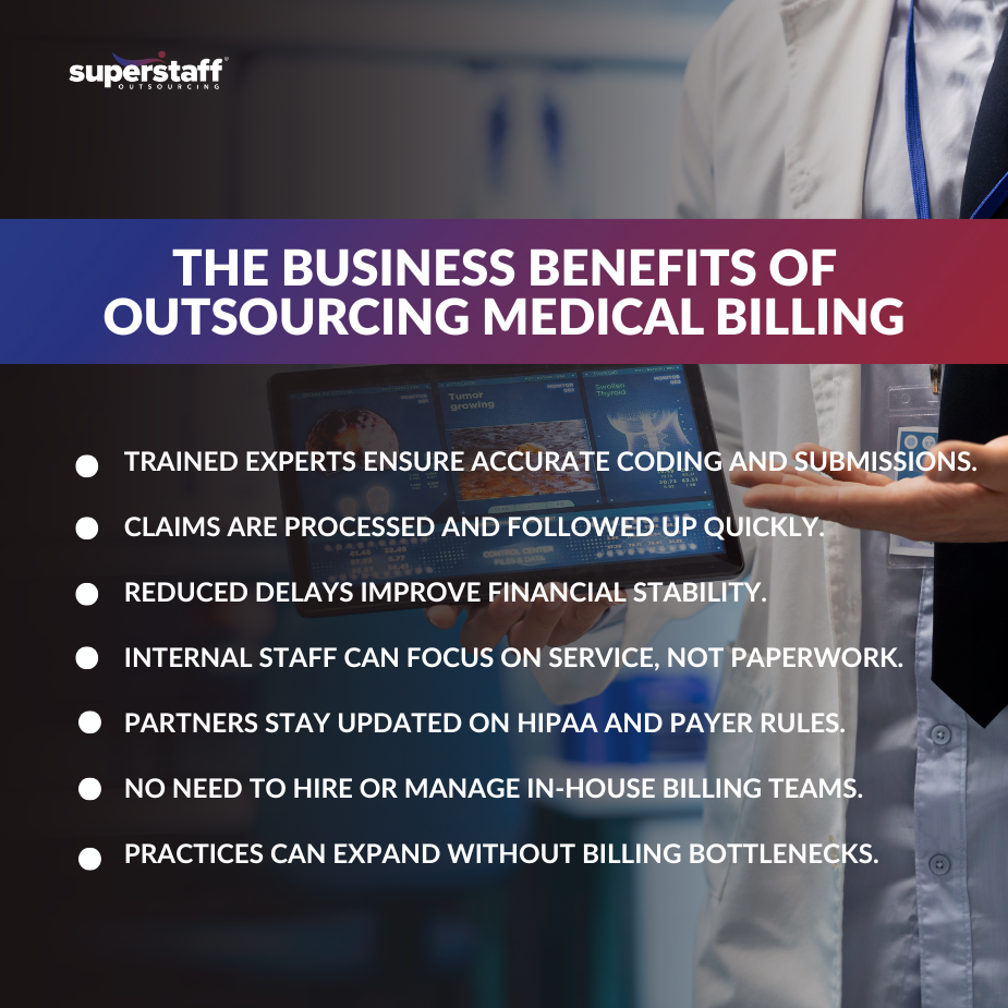 chart highlighting key benefits of outsourcing medical billing