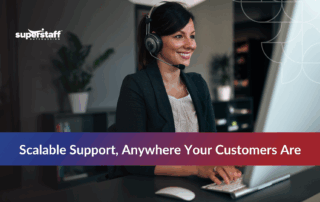 virtual contact center team working remotely on global support