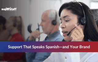 Spanish customer support agents working in a call center