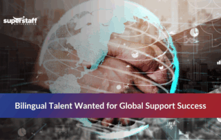 A professional man holding a globe, promoting Spanish Call Center Jobs that offer global exposure and flexibility.