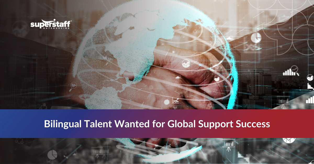 Bilingual Talent_Featured A professional man holding a globe, promoting Spanish Call Center Jobs that offer global exposure and flexibility.