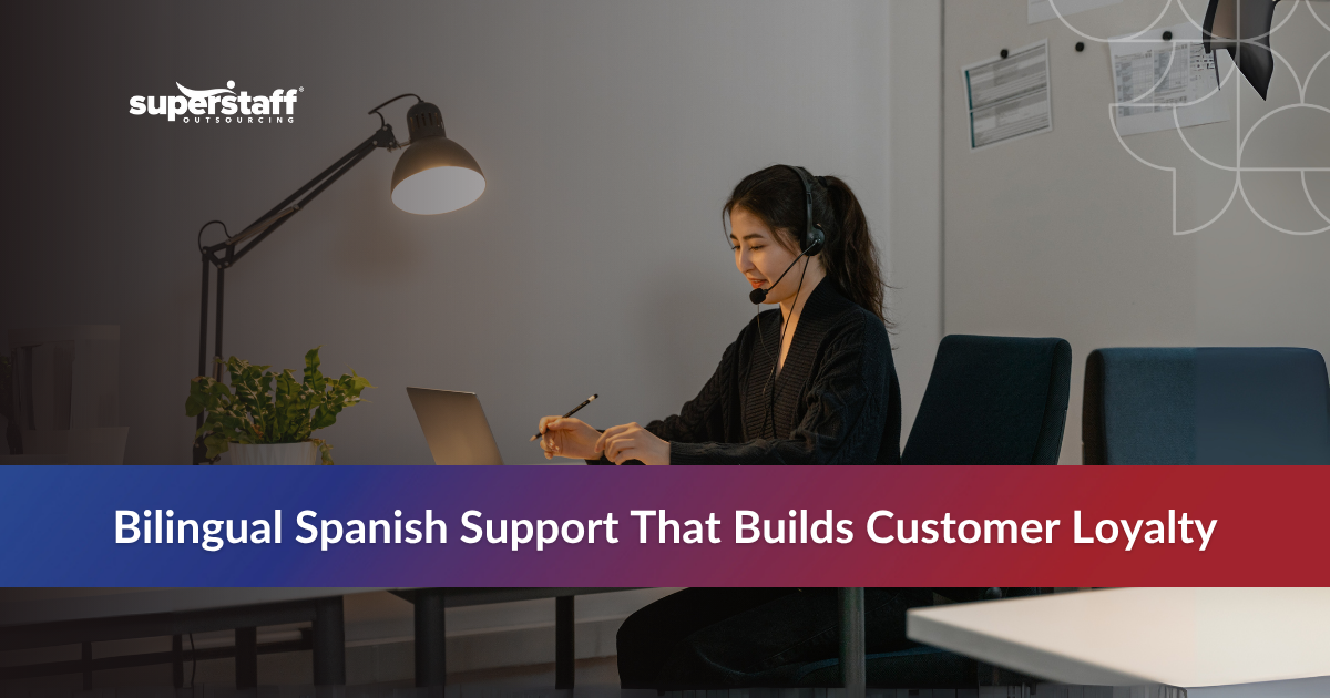 Man wearing headphones highlights the benefits of call center bilingual Spanish agents in business operations.