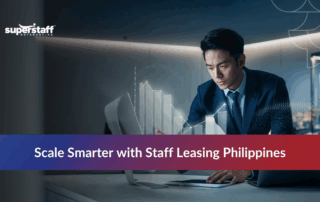 Hands reviewing documents for staff leasing in the Philippines, highlighting hiring benefits and global operations.