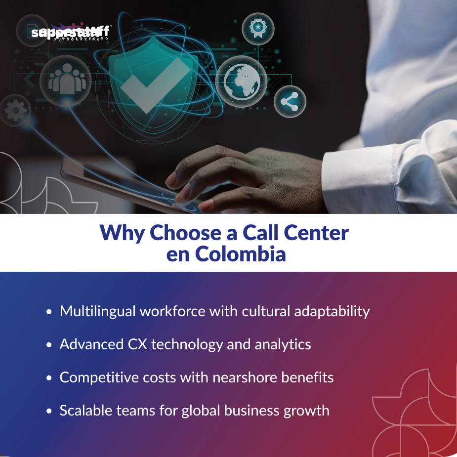 Hand using a tablet, illustrating the benefits of a call center en Colombia, including multilingual workforce and advanced technology.