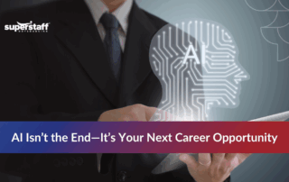 Employee learning new skills to adapt to AI in BPO industry