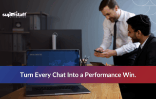 BPO agents working together representing chat support outsourcing services