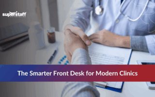 Doctor’s office supported by a virtual medical receptionist service assisting with patient scheduling and calls.