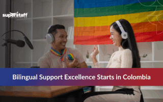 Agents working at a call center en Colombia for global clients