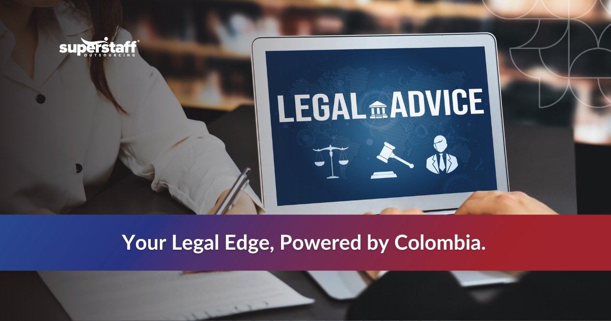 Colombian remote legal assistant working on legal documents online
