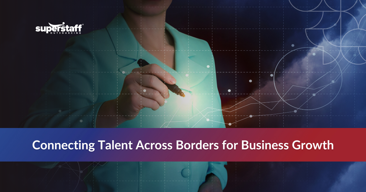 Hand virtually editing a graph, symbolizing nearshore staff augmentation for business growth.