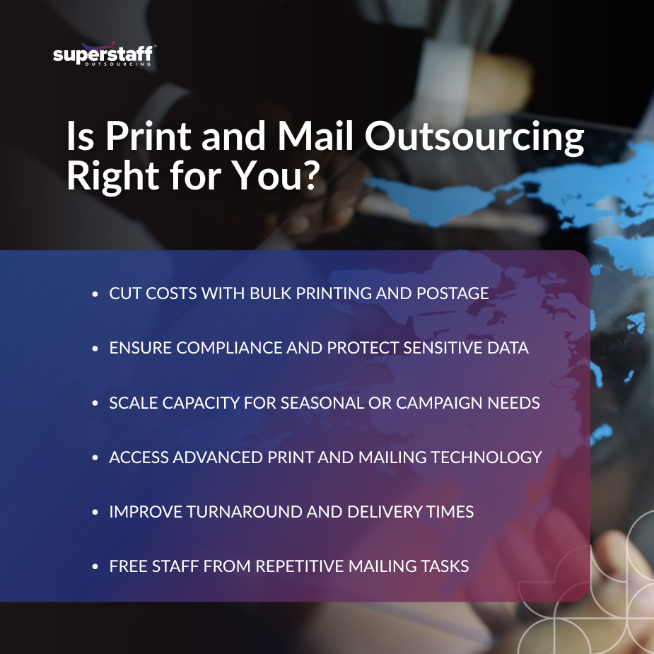 Print and Mail_Mi Hand pointing at BPO solution icons, highlighting print and mail outsourcing services.