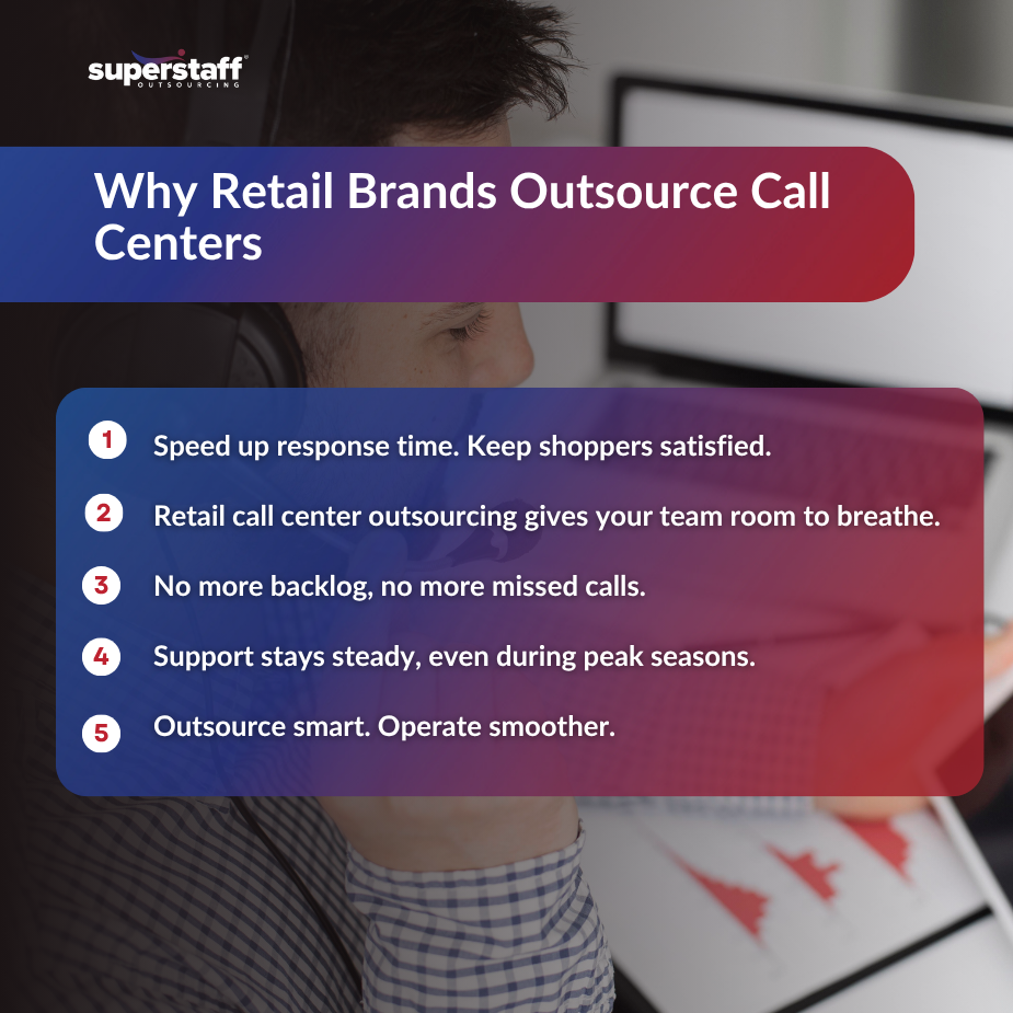 Retail call center outsourcing team of agents working happily in office