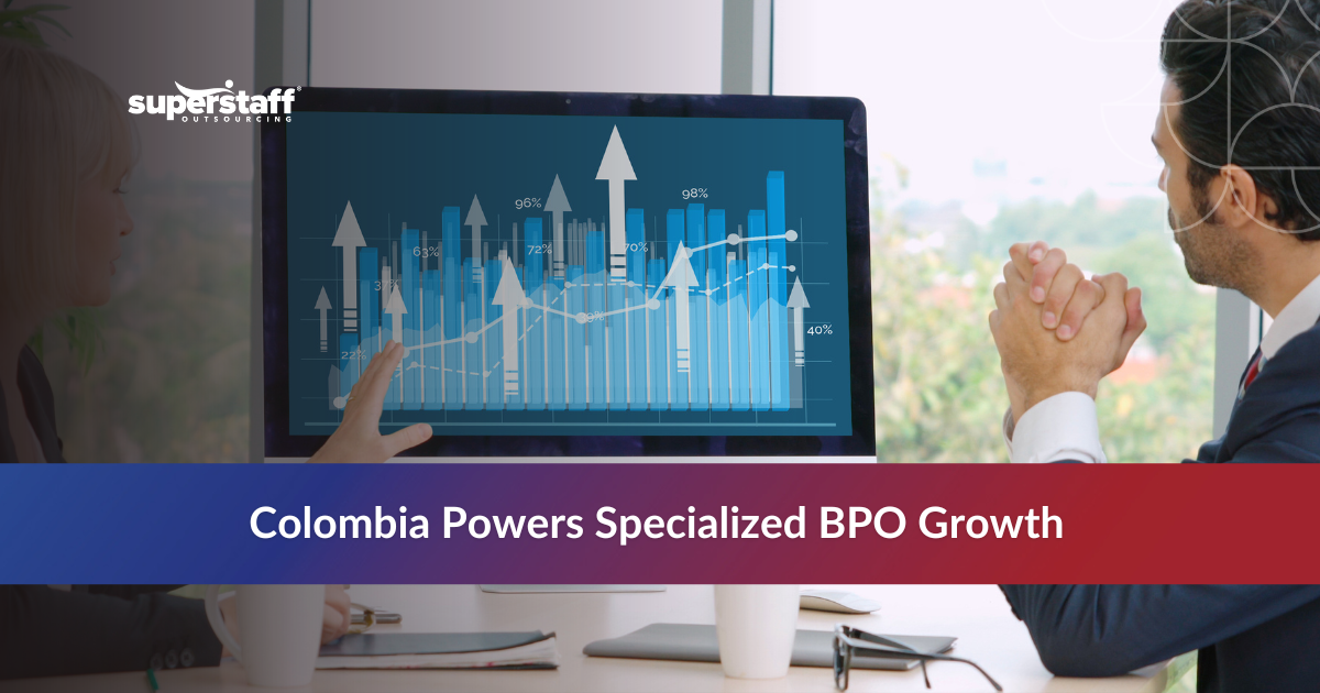 Untapped Talent_Featured Business professionals collaborating on specialized BPO services with data visualization overlay