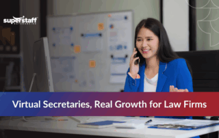 Law firm using virtual legal secretary services to manage documents, scheduling, and client communication efficiently.