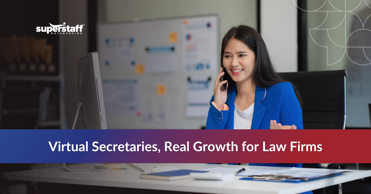Law firm using virtual legal secretary services to manage documents, scheduling, and client communication efficiently.