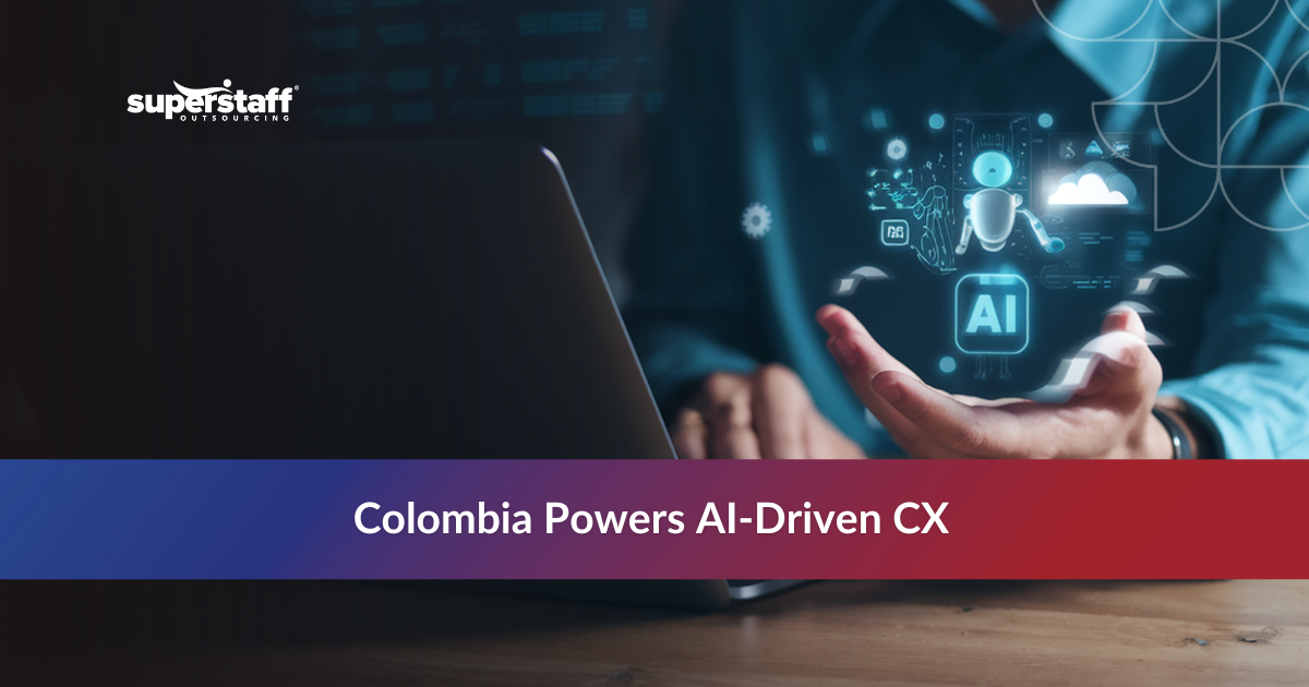 AI icons symbolizing the conversational AI vs chatbot innovation led by Colombia’s technology and BPO sectors.