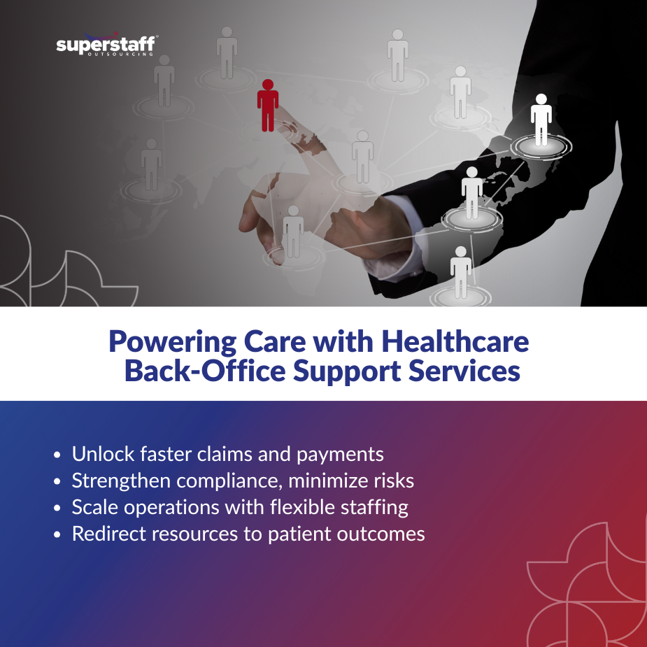 Business professional selecting candidates for healthcare back-office support services recruitment