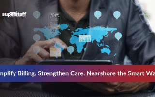 Global network illustrating how dental practices outsource dental billing to nearshore partners in Colombia.