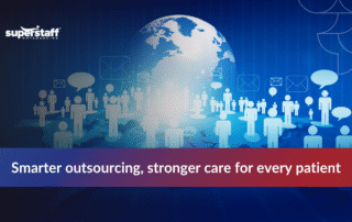 Visual highlighting key benefits of Healthcare BPO services, featuring improved patient care and administrative efficiency.