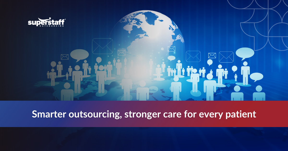 Visual highlighting key benefits of Healthcare BPO services, featuring improved patient care and administrative efficiency.