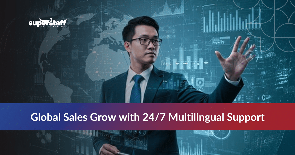 Customer service agents providing 24/7 multilingual support for international e-commerce businesses.