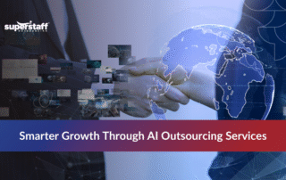 Team leveraging AI outsourcing services to enhance business efficiency and innovation.
