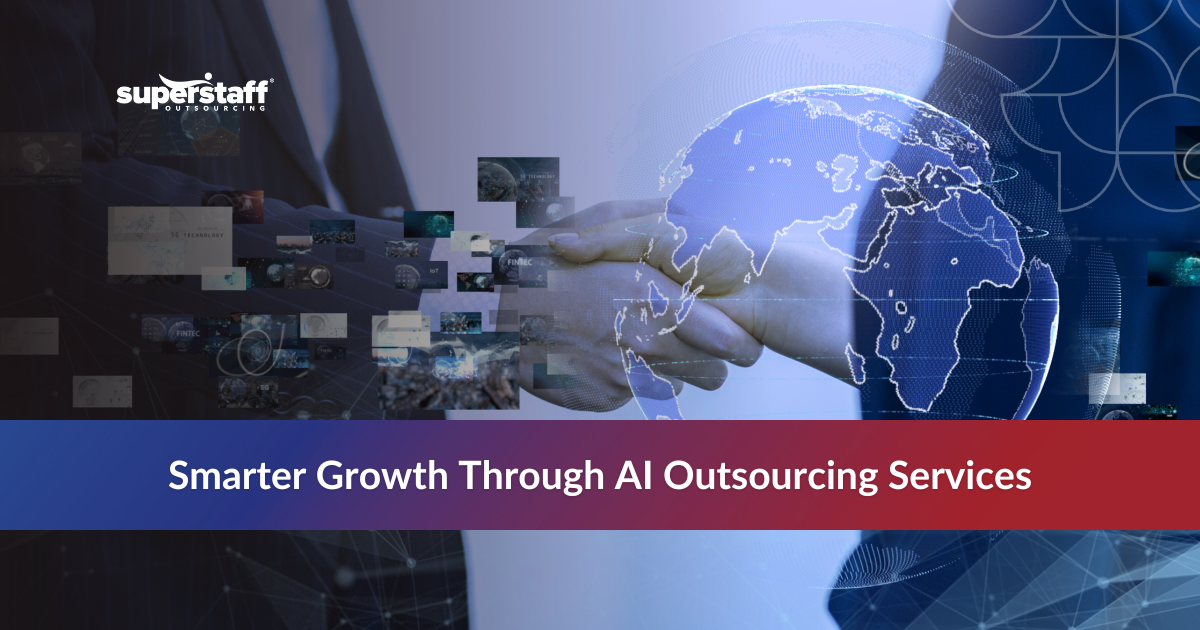 Team leveraging AI outsourcing services to enhance business efficiency and innovation.